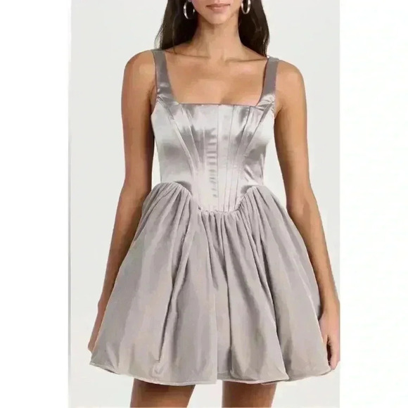 New STAUD Landscape Dress Silver New w/Tags Retails $450 - Picture 9 of 13